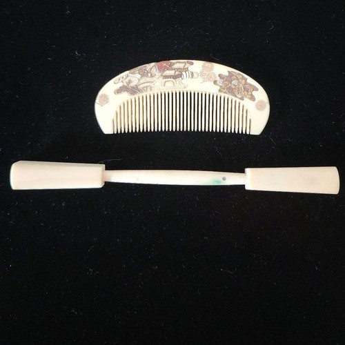 Set pettine corno - epoca, meiji