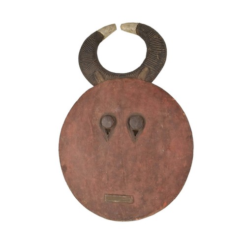 Maschera legno con corna - legno,