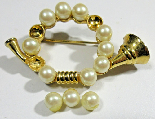 Spilla vintage colla - colla, perle